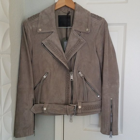 All Saints Jackets & Blazers - NWT All Saints Rosen suede biker jacket, US sz 2